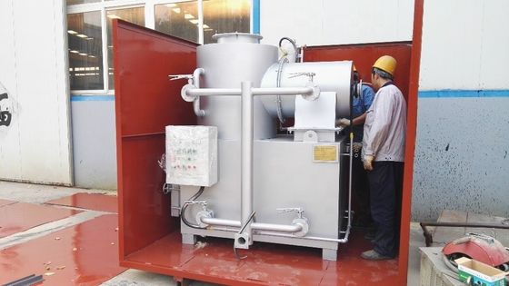 医療廃棄物処理機械 顔面マスクと防護服を燃やす